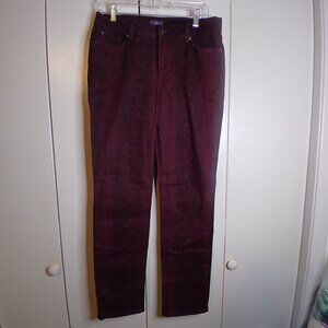 NYDJ Not Your Daughters Jeans Purple Python Pattern Sz.6 High Rise Skinny Jeans